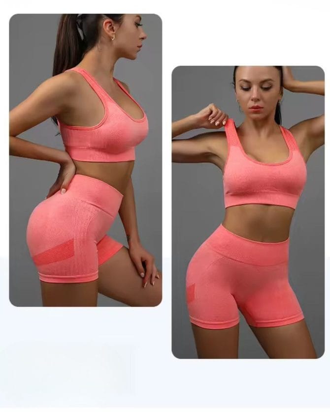 Sportski push-up komplet (šorts i top) - Watermelon Red - Image 6