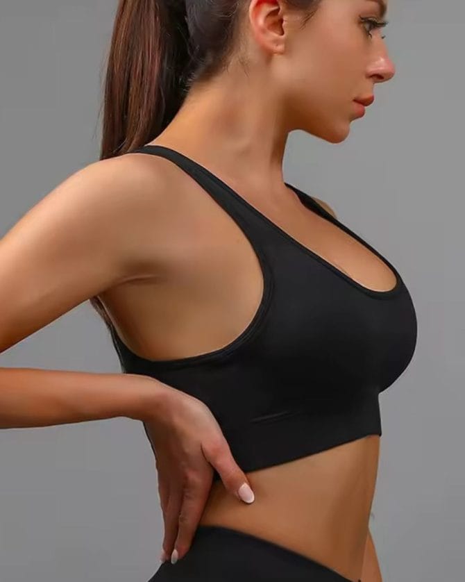 Sportski push-up komplet (šorts i top) - Black - Image 4