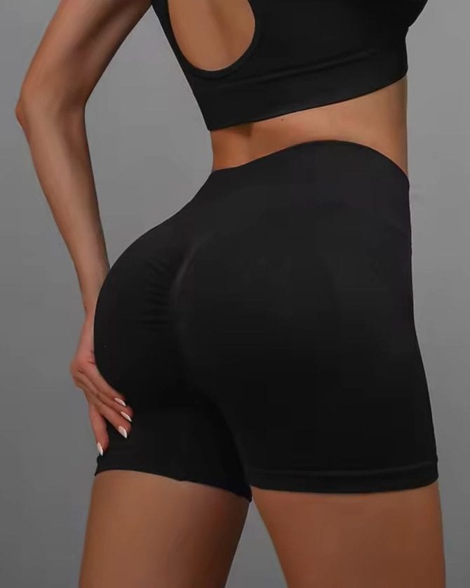 Sportski push-up komplet (šorts i top) - Black - Image 3