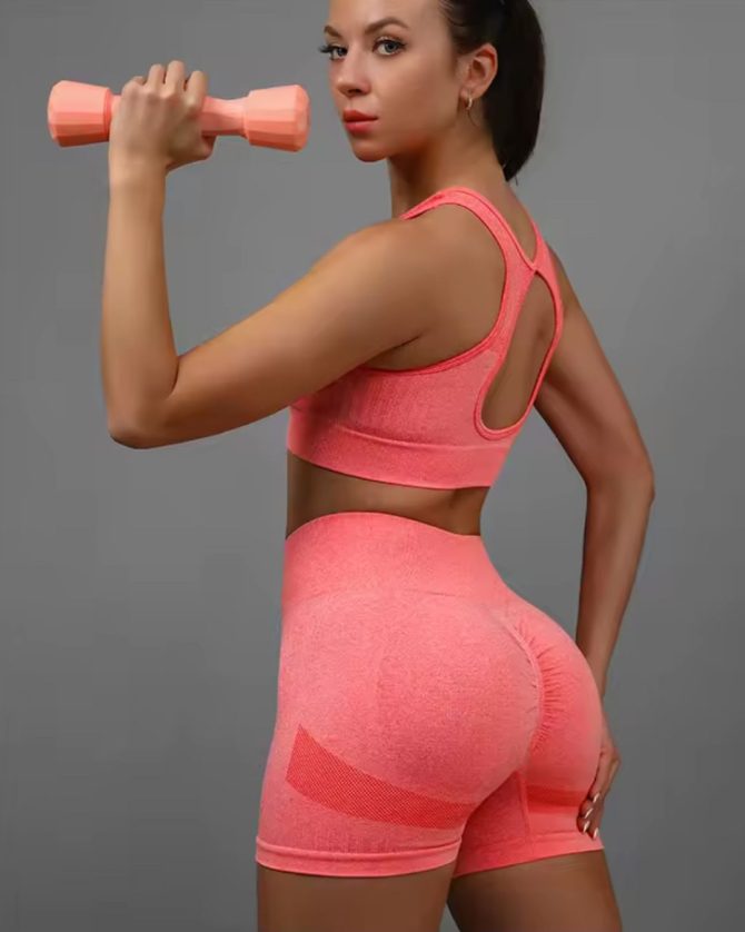 Sportski push-up komplet (šorts i top) - Watermelon Red - Image 7