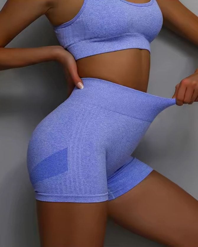 Sportski push-up komplet (šorts i top) - Blue - Image 3
