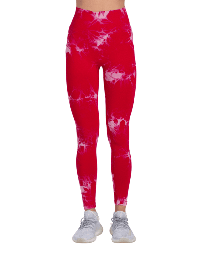 Tie Dye Push Up Hygge Helanke - Red - Image 3