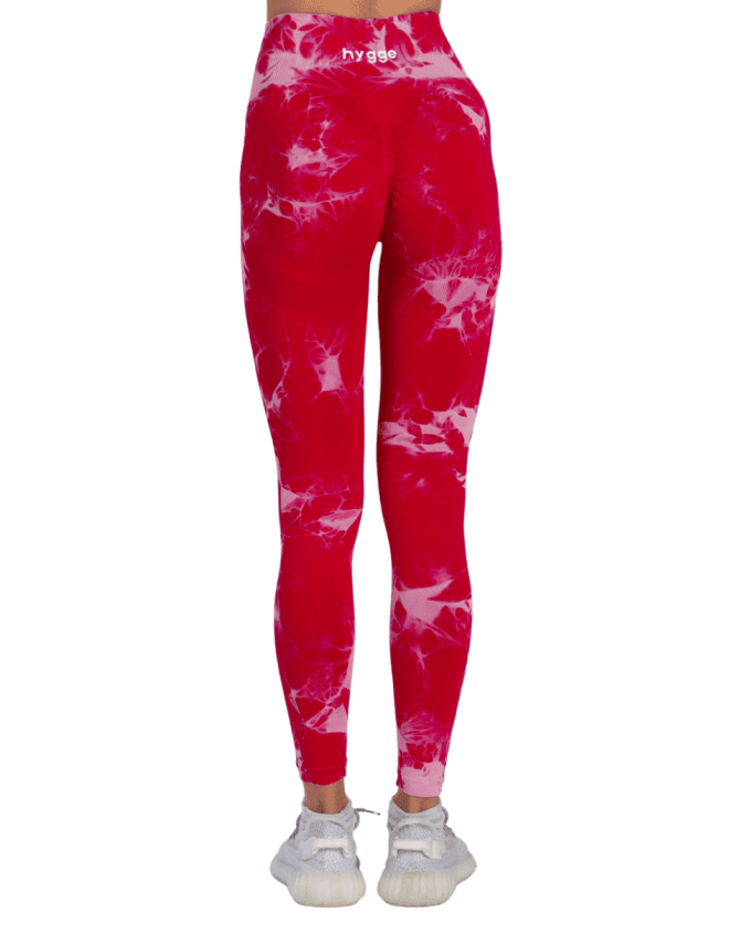 Tie Dye Push Up Hygge Helanke - Red - Image 4