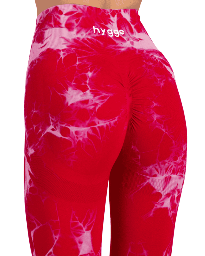 Tie Dye Push Up Hygge Helanke - Red - Image 6