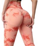 tie dye push up helanke - watermellon red