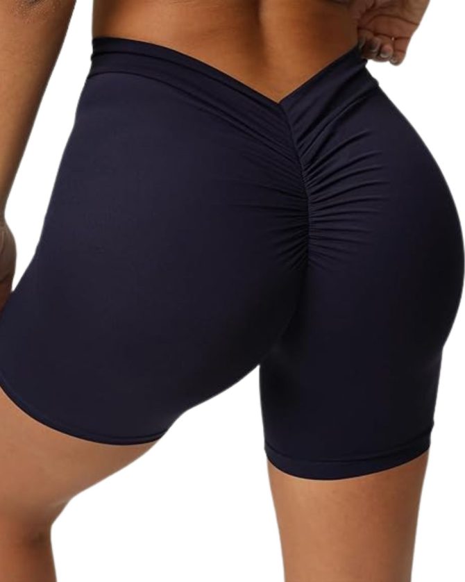 V-back push-up šorts - Crni - Image 4