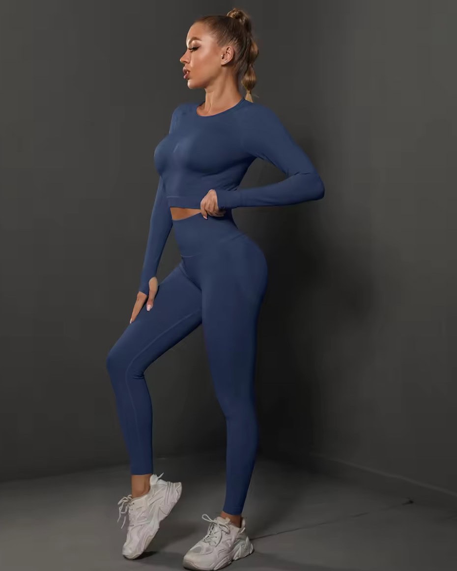 Helanke i Top Dugih Rukava - Navy Blue 4 Helanke i Top Dugih Rukava - Navy Blue - Slika 4