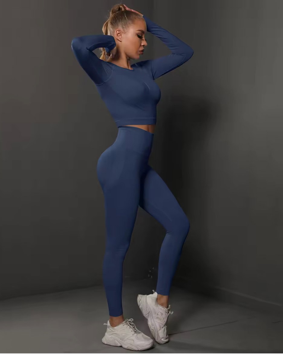 Helanke i Top Dugih Rukava - Navy Blue 2 Helanke i Top Dugih Rukava - Navy Blue - Slika 2