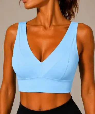 Contour V Top - Baby Blue