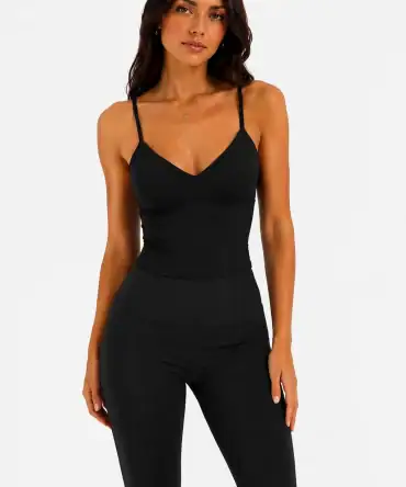 Lace Back Top - Black