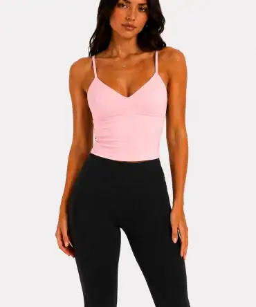 Lace Back Top - Pink