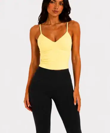Lace Back Top - Lemon