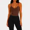 Lace Back Top - Chocolate