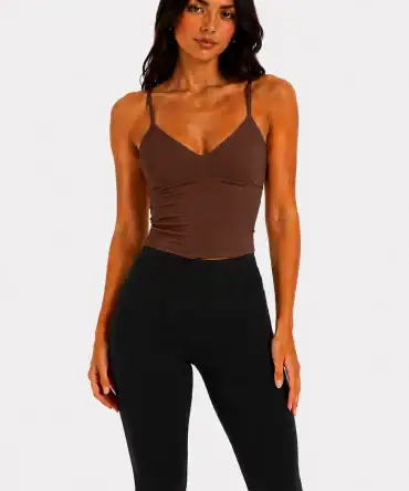 Lace Back Top - Chocolate