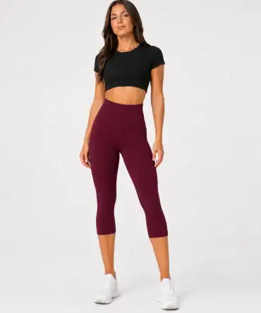 Rebraste 3/4 Helanke - Burgundy