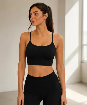 Active Cross Top - Black